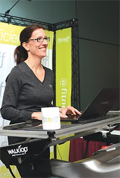  Laurel Walzak and the WalkTop Treadmill Desk in action. 